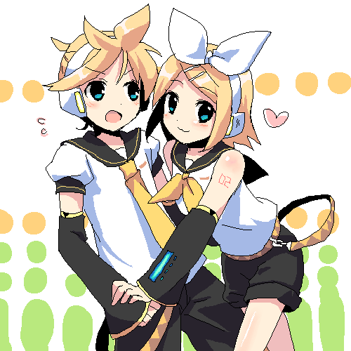 kagamine rin and kagamine len (vocaloid) drawn by hamamo
