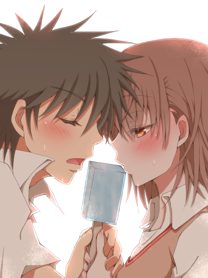 misaka mikoto and kamijou touma (toaru majutsu no index and 1 more) drawn by hiro_(hirohiro31)