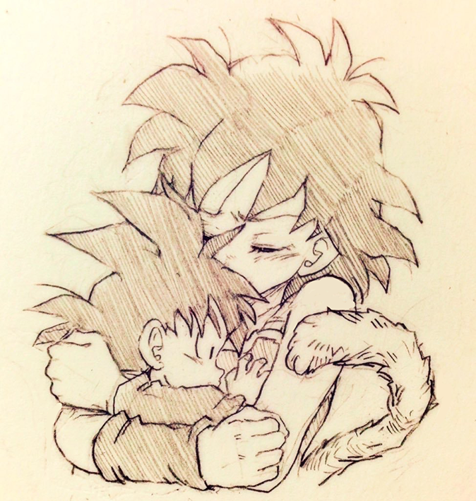 son goku and gine (dragon ball) drawn by tkgsize