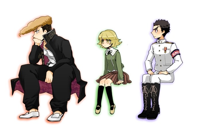 fujisaki chihiro, ishimaru kiyotaka, and owada mondo (danganronpa and 1 more) drawn by monaka_(hinapipipi)