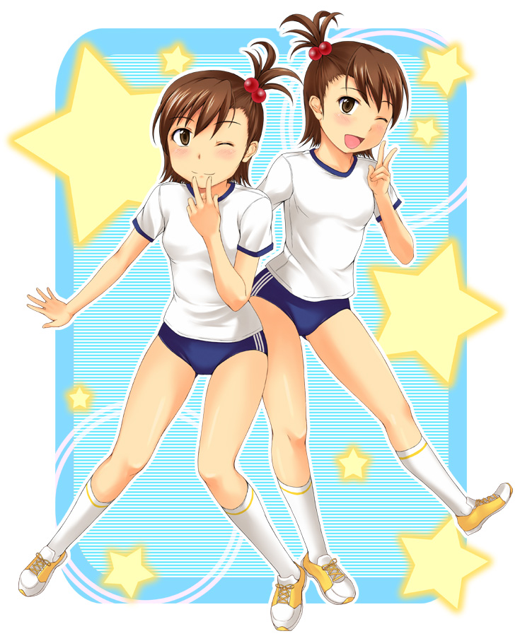 futami mami and futami ami (idolmaster and 1 more) drawn by nishi_(count2.4)