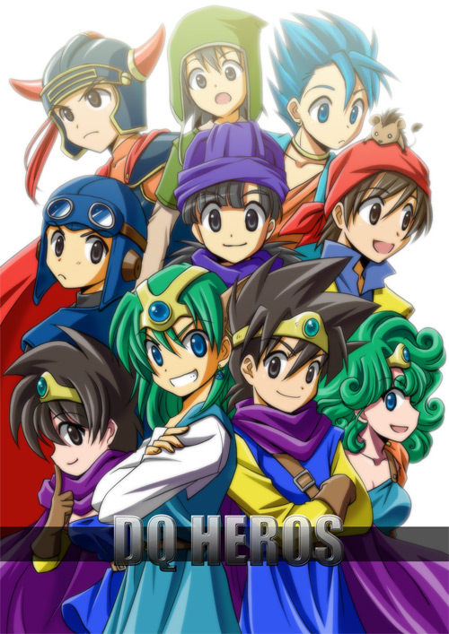 roto, prince of lorasia, heroine, hero, and munchie (dragon quest and 8 more) drawn by fuuka_(toy_jump)