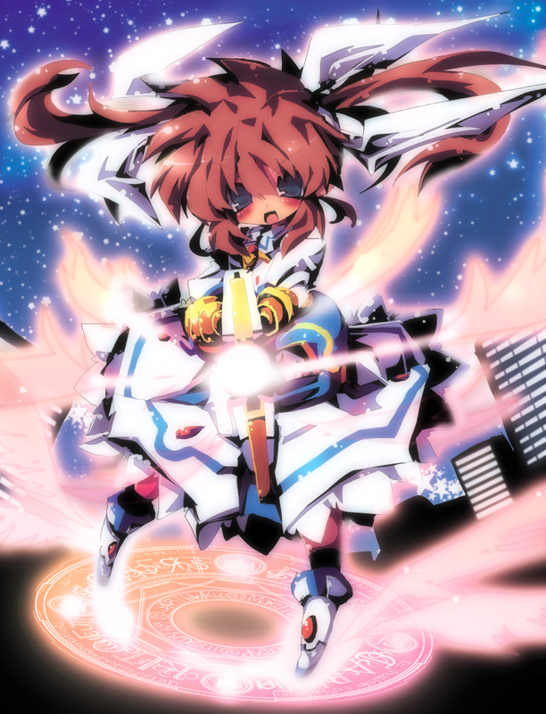 takamachi nanoha and raising heart (lyrical nanoha and 2 more) drawn by dangomushi