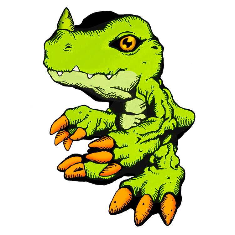 agumon (digimon and 1 more) drawn by vilmondigibits
