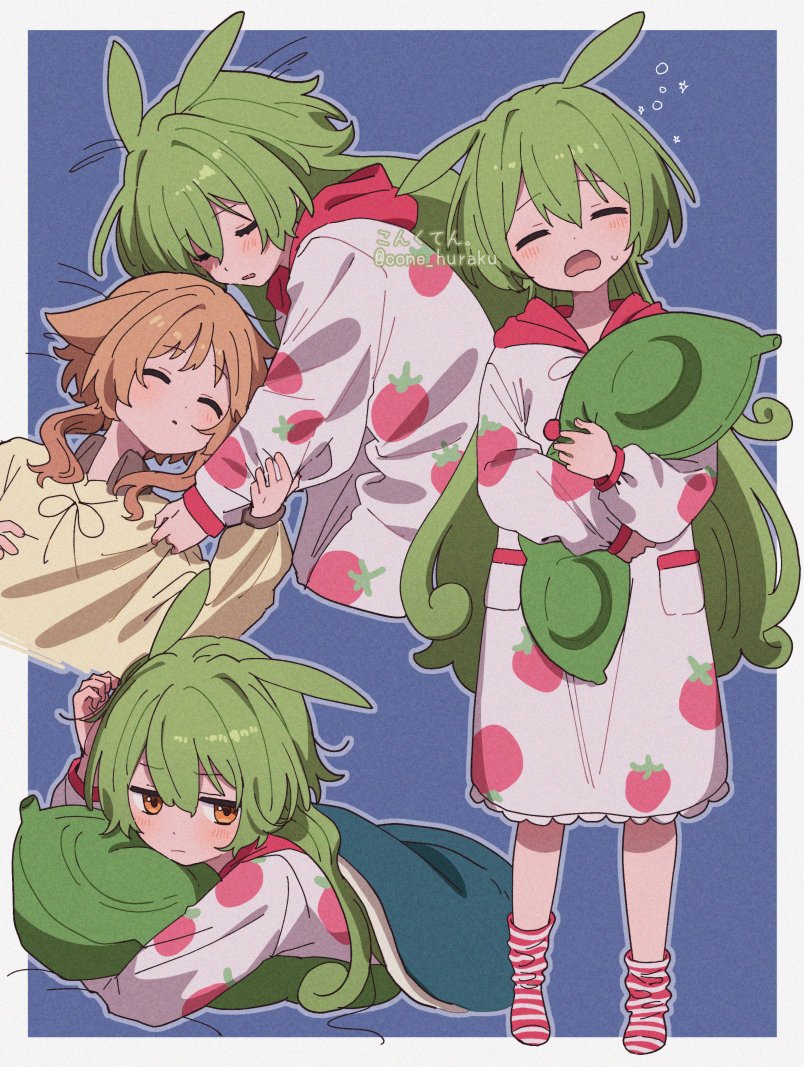 zundamon and ouka miko (utau and 1 more) drawn by corn_kuten