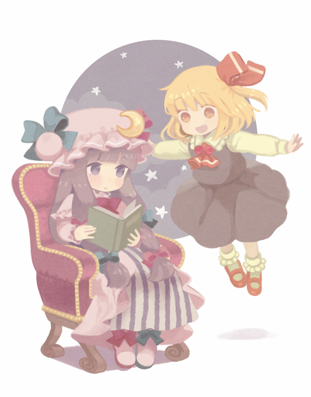 patchouli knowledge and rumia (touhou) drawn by keyaki_(mora_ll)