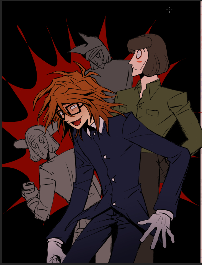 randal ivory, nyon, nyen, and luther von ivory (randal's friends) drawn by szmgm