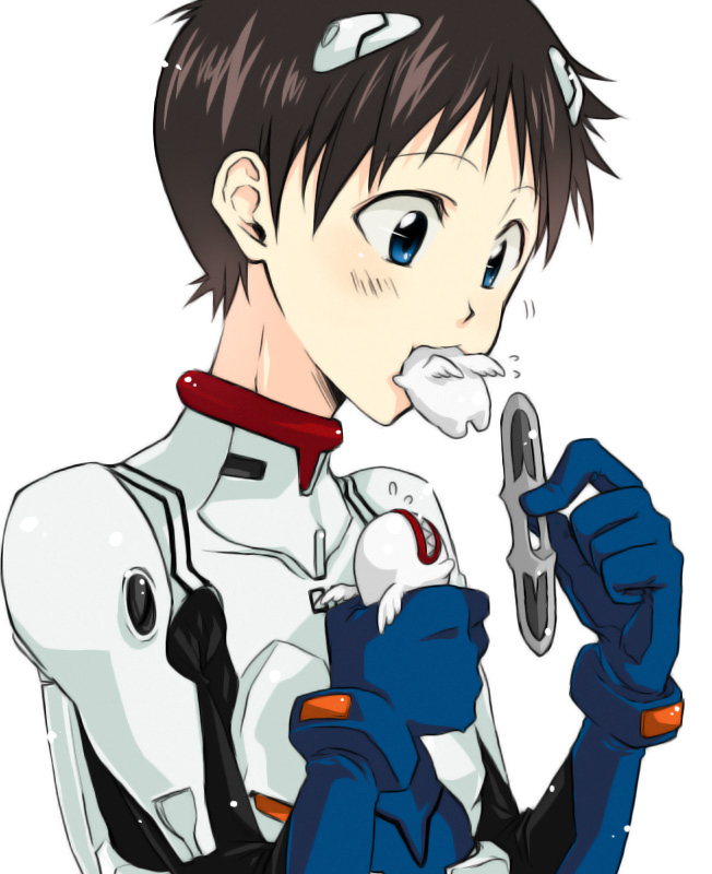 ikari shinji and mass production eva (neon genesis evangelion) drawn by maka_(morphine)