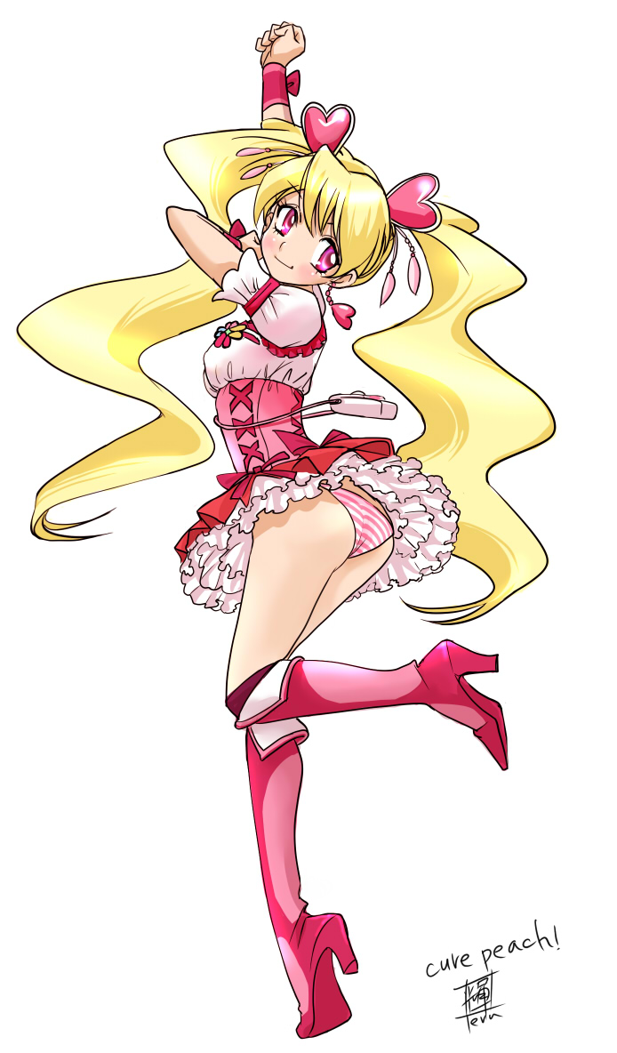 momozono love and cure peach (precure and 1 more) drawn by teruchan
