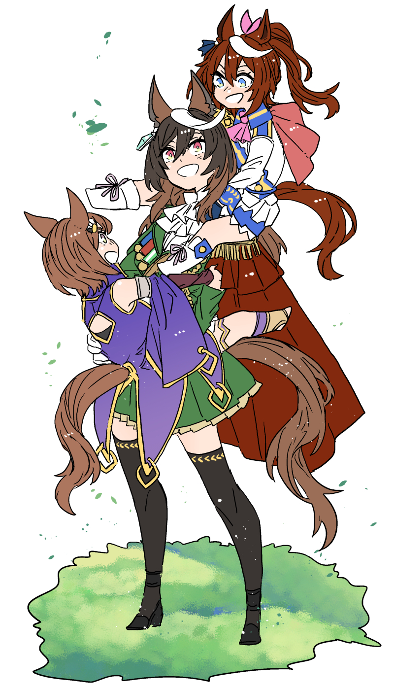 tokai teio, symboli rudolf, and tsurumaru tsuyoshi (umamusume) drawn by asuka_(junerabitts)