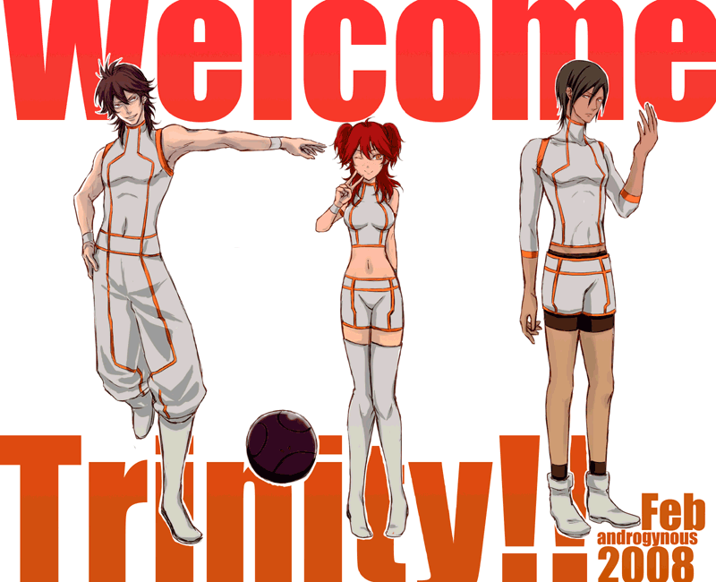 haro, nena trinity, bad haro, michael trinity, and johann trinity (gundam and 1 more)