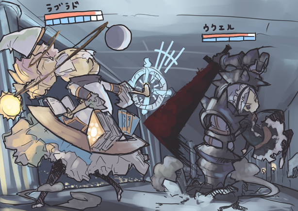 ukuel and labrado (original) drawn by jitsu_hidari