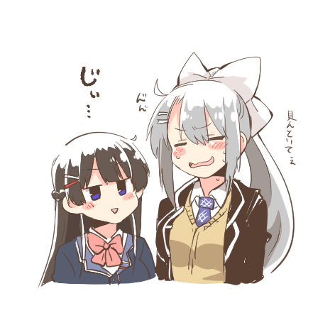 tsukino mito and higuchi kaede (nijisanji) drawn by rebecca_(keinelove)