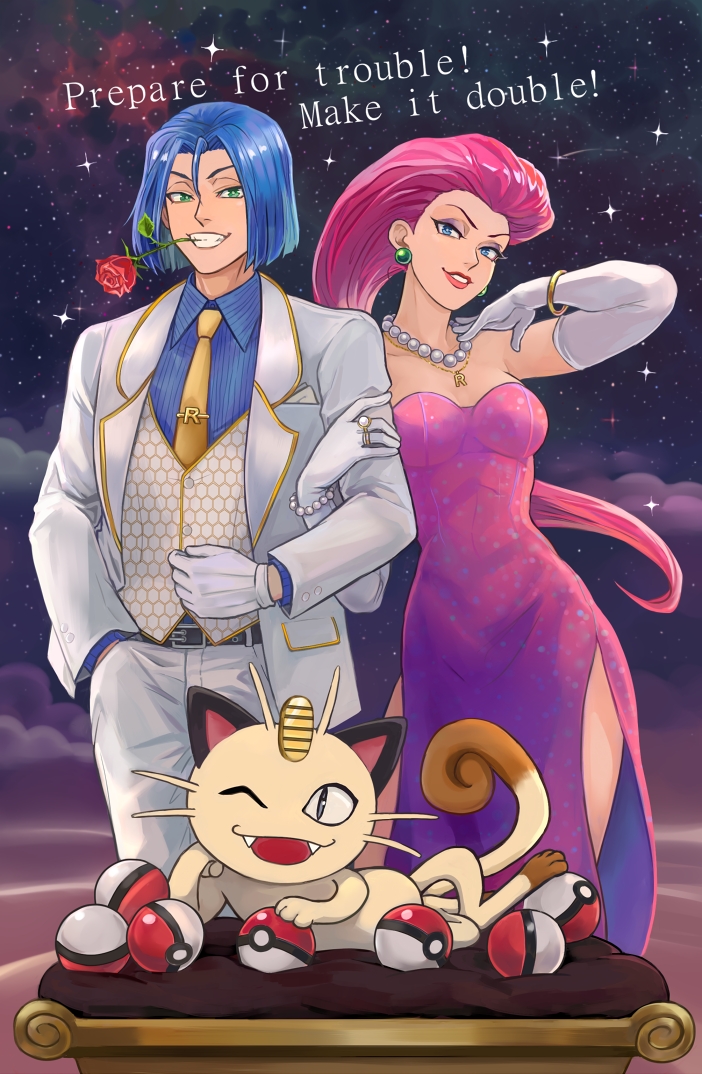 jessie, james, and meowth (pokemon) drawn by vasiliy-plumber