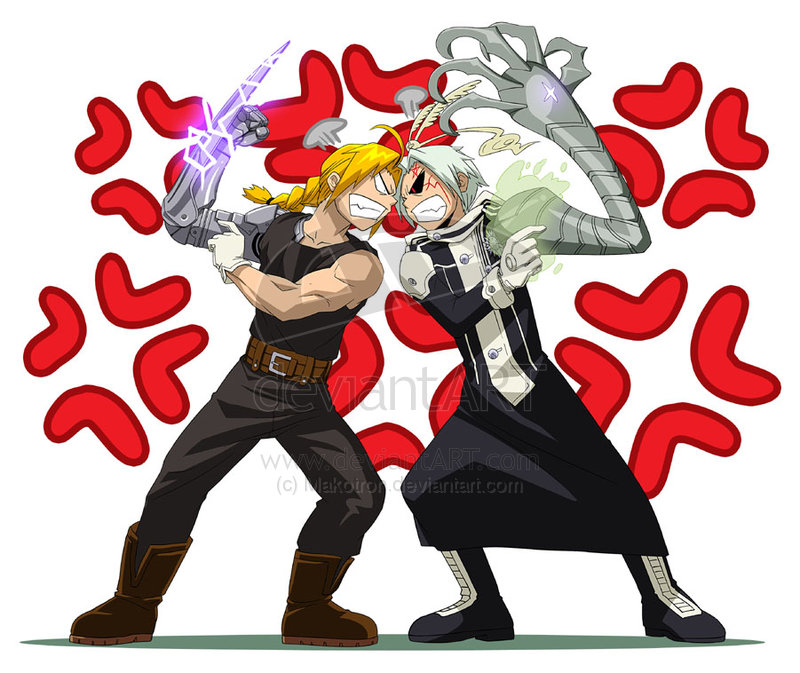 edward elric and allen walker (fullmetal alchemist and 1 more) drawn by makotron_(artist)