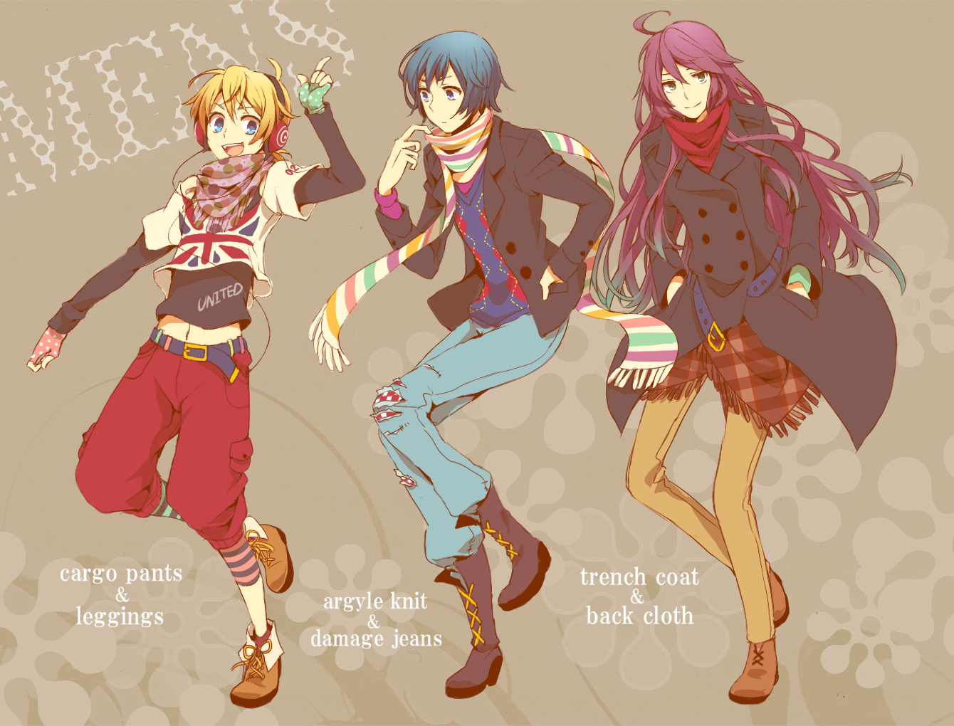 Kagamine Len Kaito And Kamui Gakupo Vocaloid Drawn By Shivue