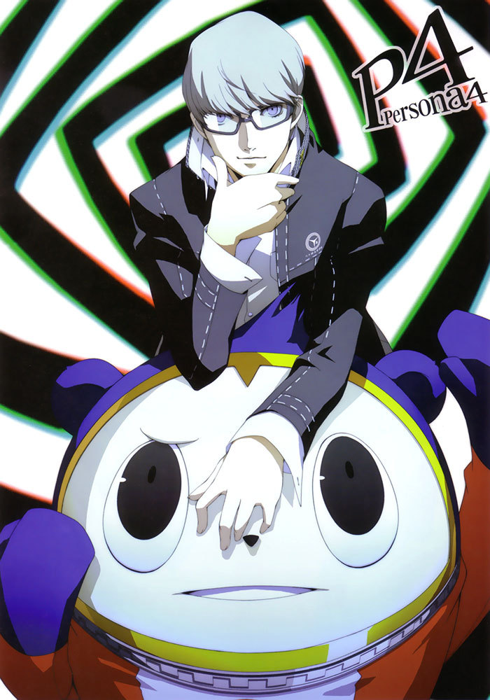 narukami yu and kuma (persona and 1 more) drawn by soejima_shigenori