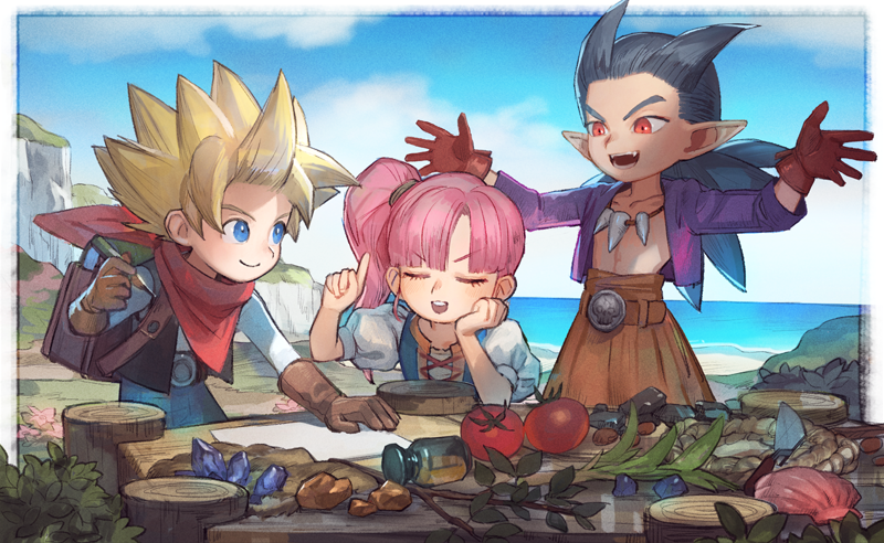 sidoh, male builder, and ruru (dragon quest and 1 more) drawn by sasumata_jirou