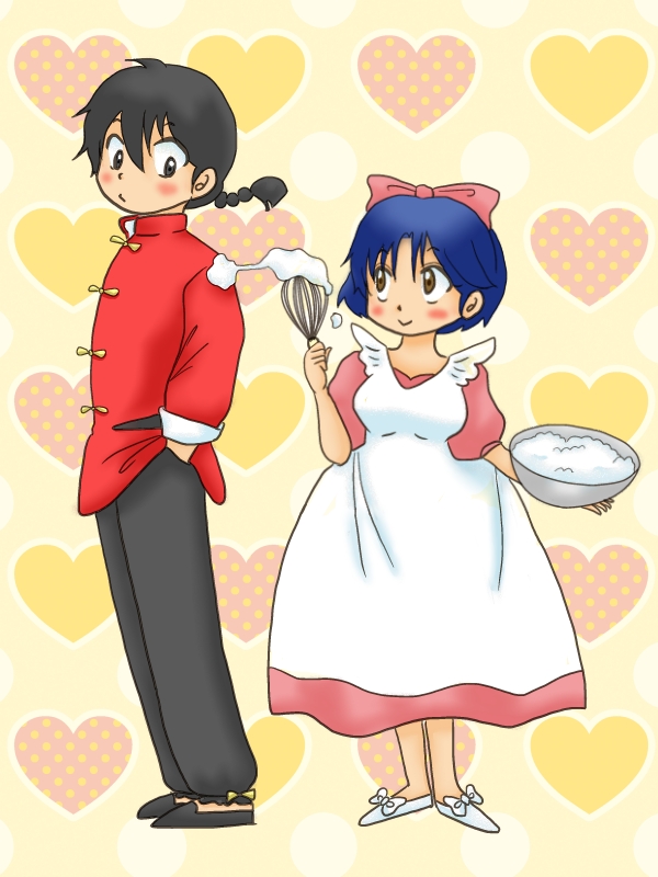 tendou akane and saotome ranma (ranma 1/2) drawn by fuwari_(ojyo0919)