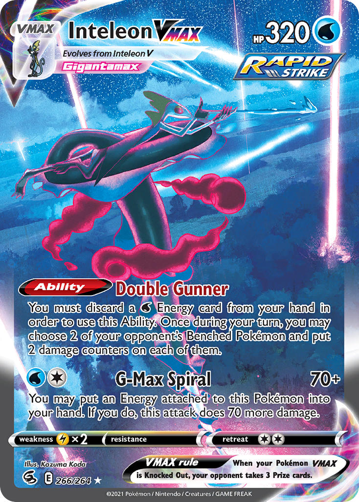 inteleon and gigantamax inteleon (pokemon and 1 more) drawn by rounin_(amuza)
