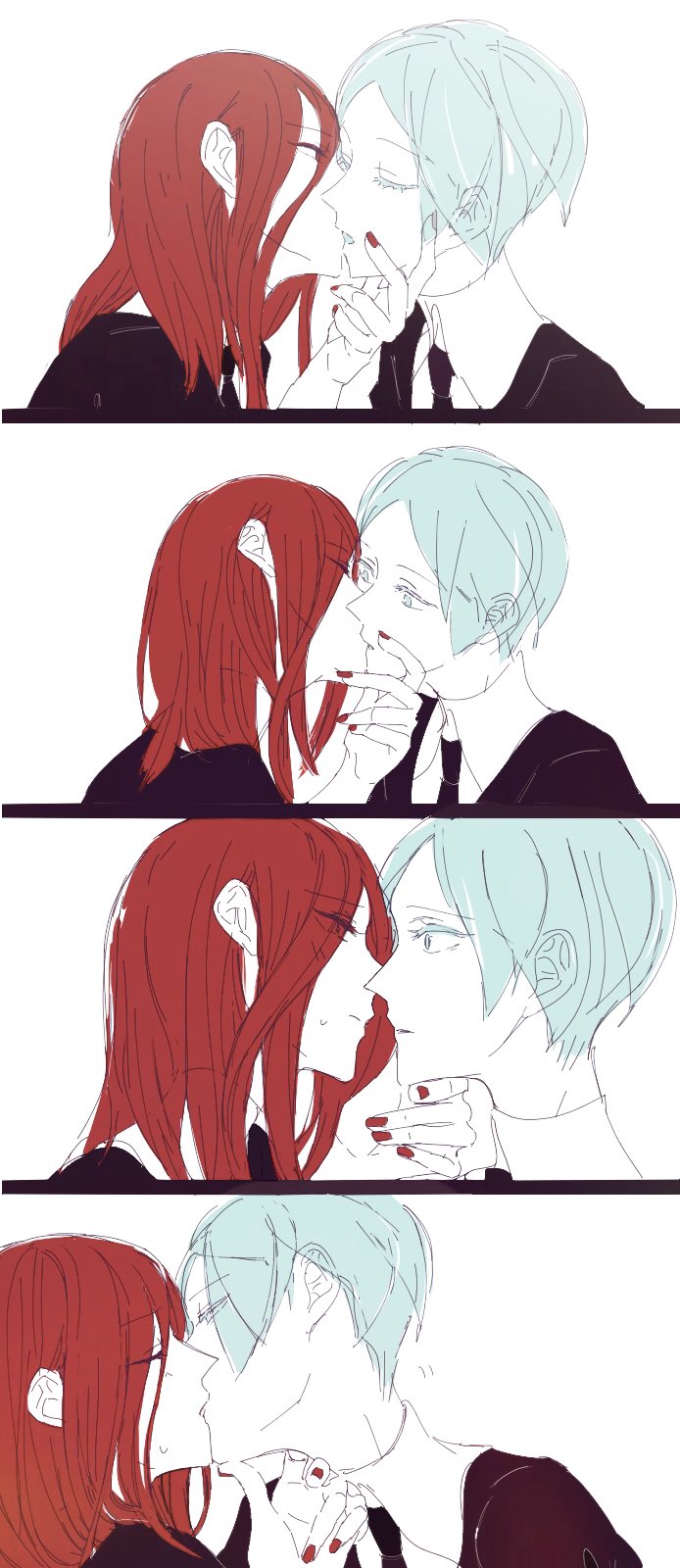 phosphophyllite and cinnabar (houseki no kuni) drawn by p_i_o_m