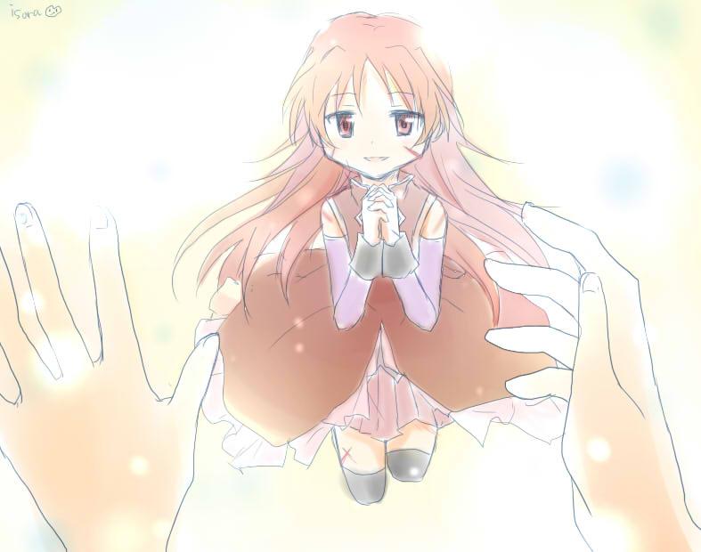 miki sayaka and sakura kyoko (mahou shoujo madoka magica) drawn by isora