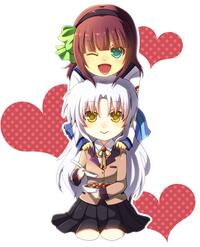 tachibana kanade and nakamura yuri (angel beats!) drawn by yorii_shuuichi
