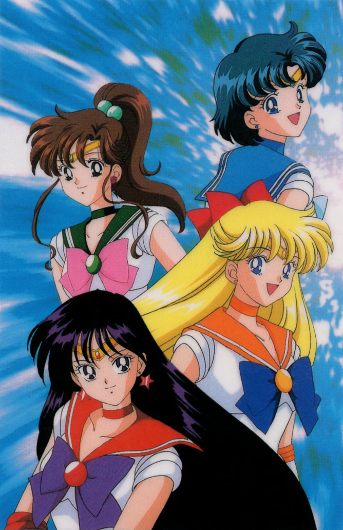 mizuno ami, aino minako, hino rei, kino makoto, sailor mercury, and 3 more (bishoujo senshi sailor moon) drawn by tadano_kazuko