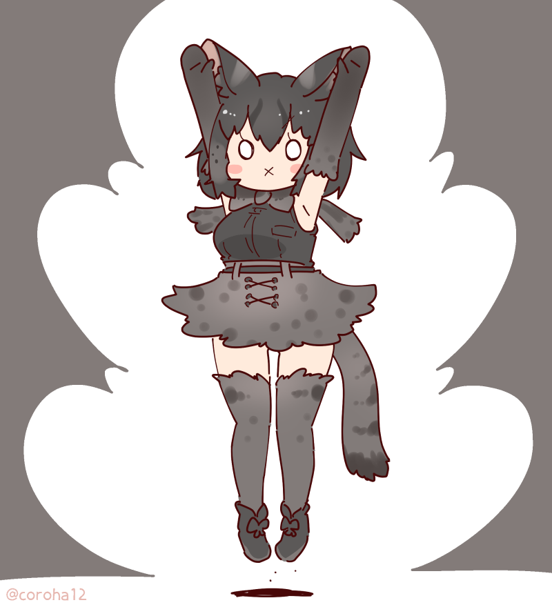 black serval (kemono friends and 1 more) drawn by coroha