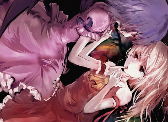 remilia scarlet and flandre scarlet (touhou) drawn by nekoya_(liu)