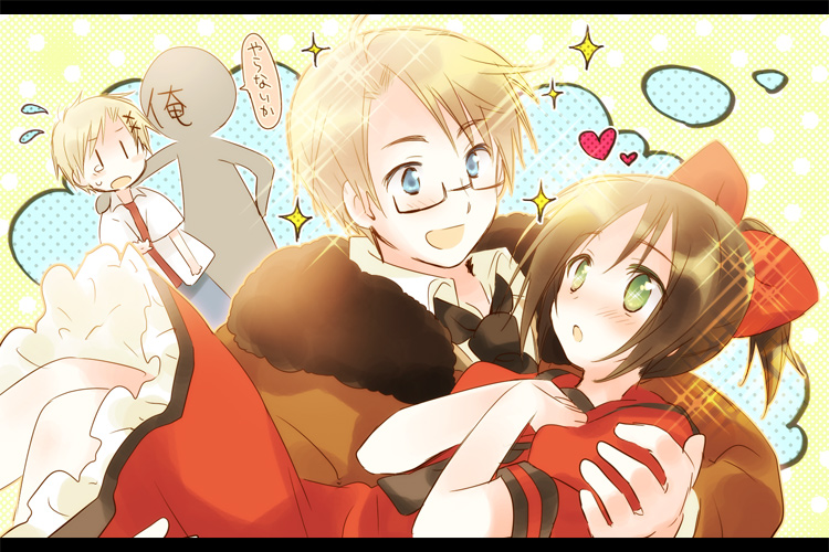 america and kanazawa noto (axis powers hetalia and 1 more) drawn by yuuma_(omaeno_meinichi)