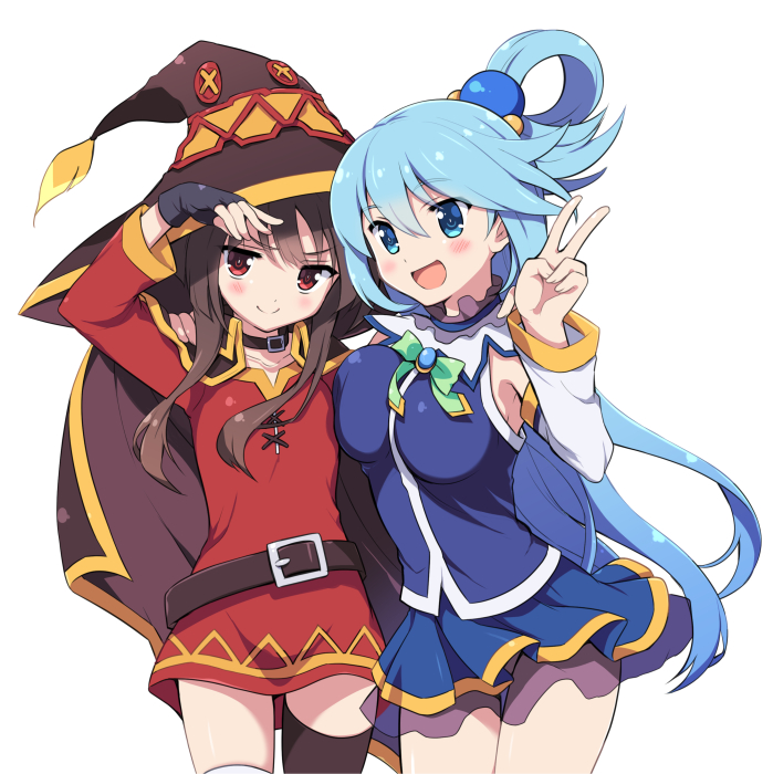 megumin and aqua (kono subarashii sekai ni shukufuku wo!) drawn by odawara_hakone