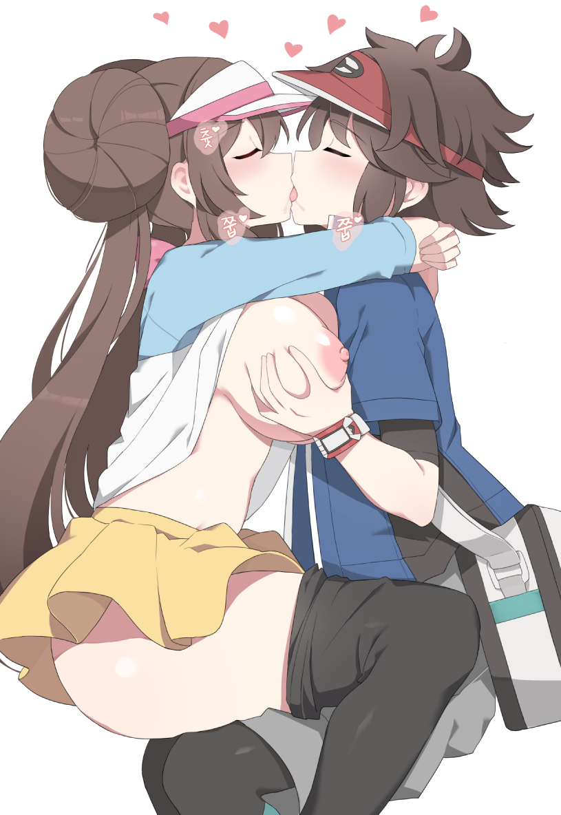 rosa and nate (pokemon and 1 more) drawn by poyeop