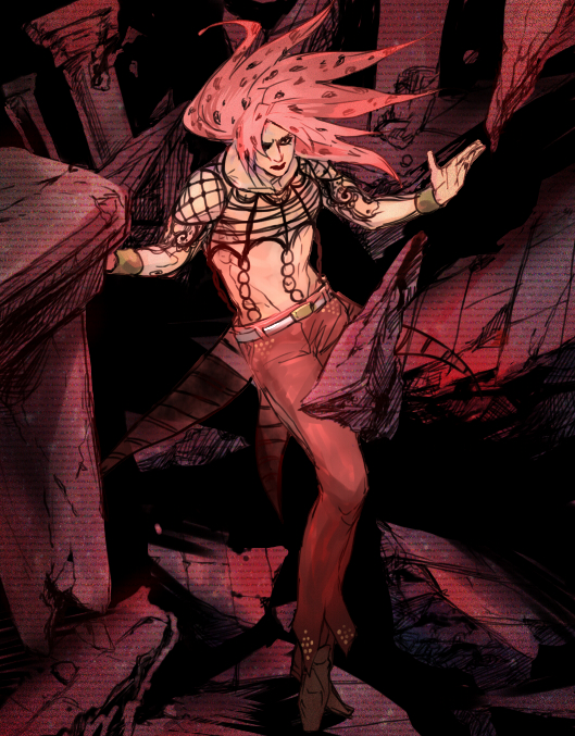 diavolo (jojo no kimyou na bouken and 1 more) drawn by ichimoku_(tansio5)