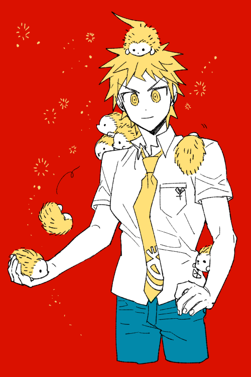 hinata hajime (danganronpa and 1 more) drawn by uurin
