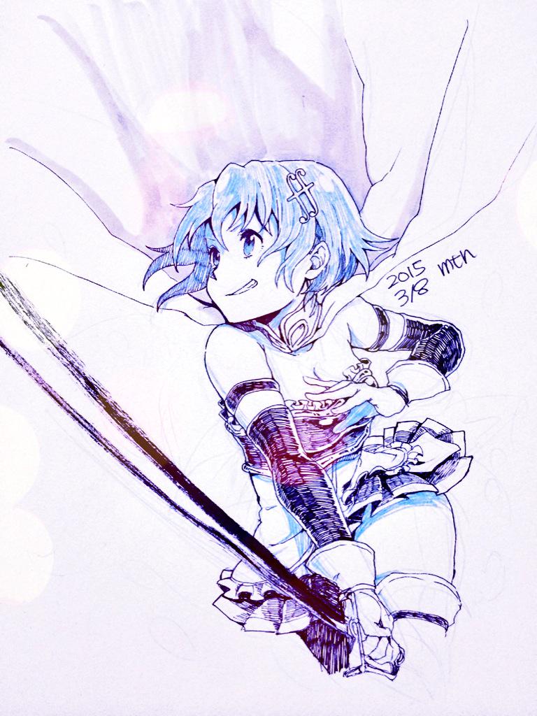 miki sayaka (mahou shoujo madoka magica and 1 more) drawn by aebj