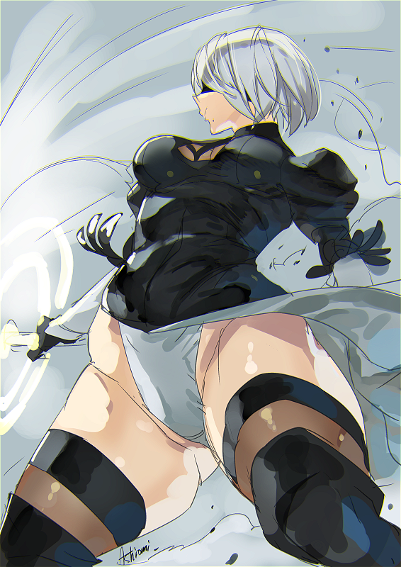 2b (nier and 1 more) drawn by ashiomi_masato