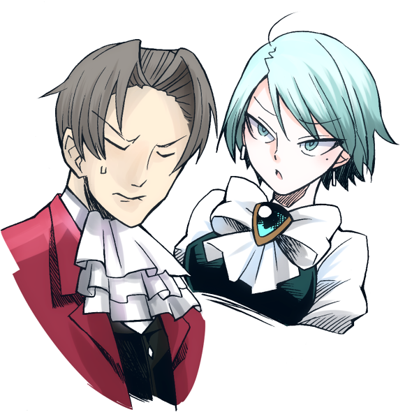 miles edgeworth and franziska von karma (ace attorney) drawn by minashirazu