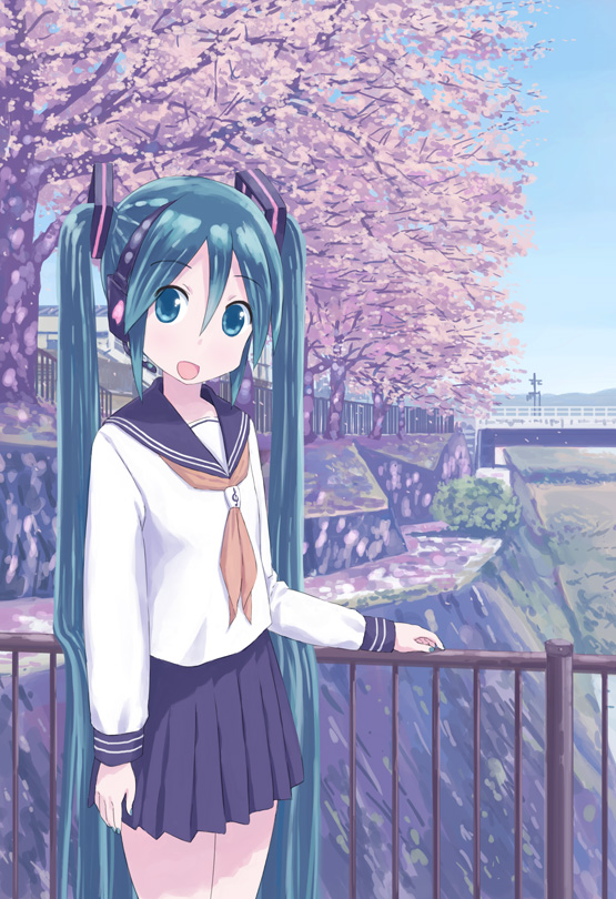 hatsune miku (vocaloid) drawn by isou_nagi