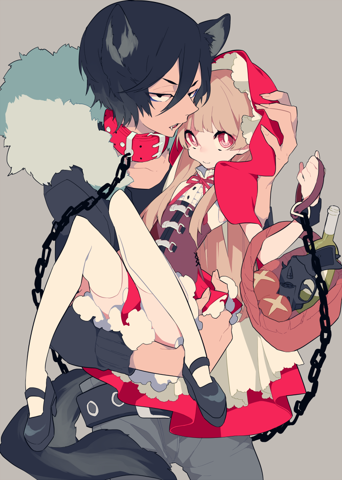 little red riding hood and big bad wolf (original and 1 more) drawn by mochizuki_kei
