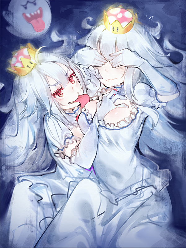 princess king boo and boo (mario and 2 more) drawn by mania_(fd6060_60)