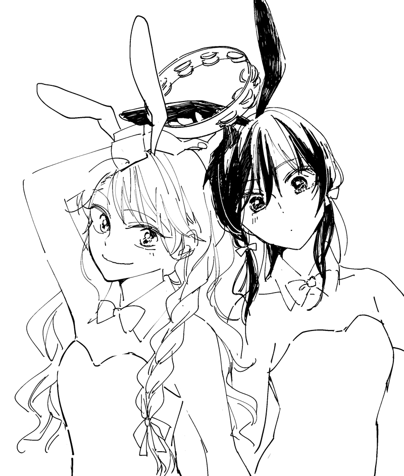 hakurei reimu and kirisame marisa (touhou) drawn by yonu_(yonurime)