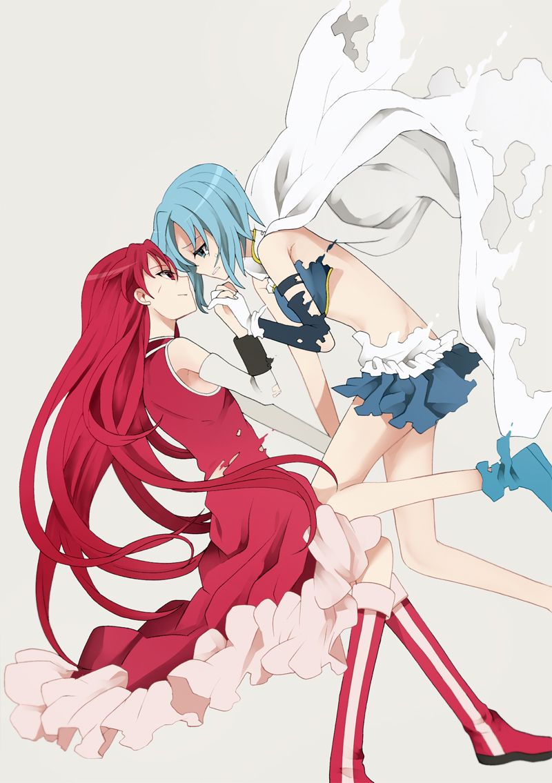 miki sayaka and sakura kyoko (mahou shoujo madoka magica) drawn by tiihatanono