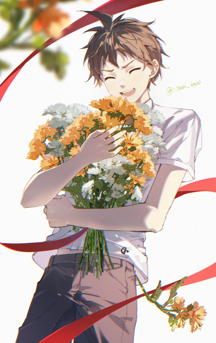 hinata hajime (danganronpa and 1 more) drawn by meipoi