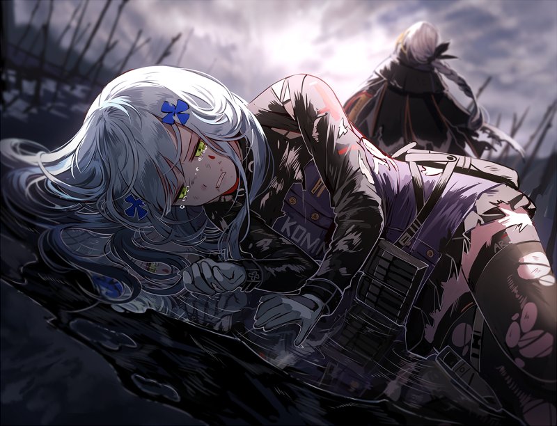 hk416 and m16a1 (girls' frontline) drawn by silence_girl
