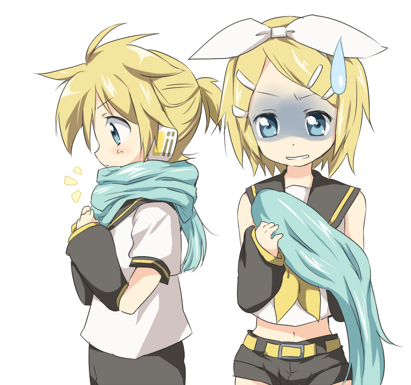 kagamine rin and kagamine len (vocaloid) drawn by maruki_(punchiki)