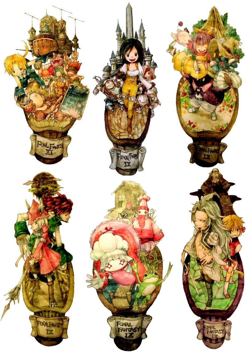 moogle, zidane tribal, garnet til alexandros xvii, black mage, vivi ornitier, and 13 more (final fantasy and 1 more) drawn by ina_(gonsora)