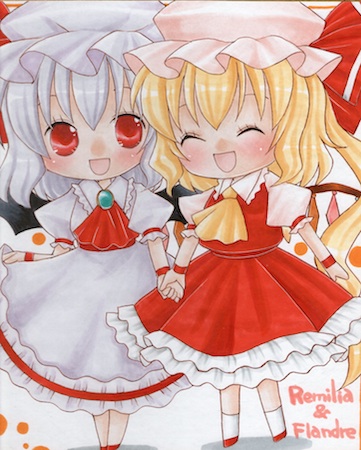 remilia scarlet and flandre scarlet (touhou) drawn by erisa