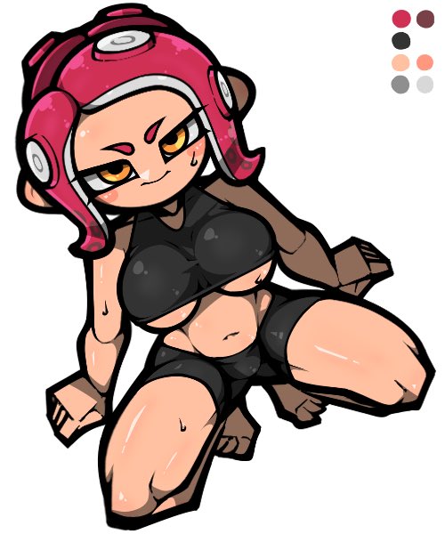 octoling player character and octoling girl (splatoon) drawn by name_omoitukan2