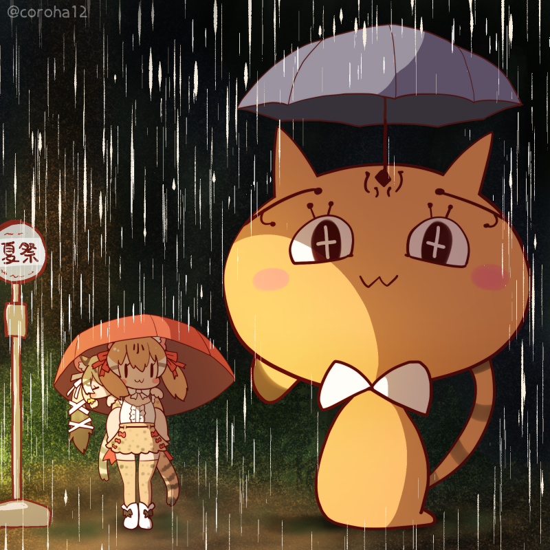 geoffroy's cat and large-spotted genet (kemono friends and 3 more) drawn by coroha